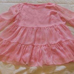 Lilly Pulitzer Zazie Flounce Top Pink Tropics L